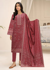 ROUGE PINK 3Pc Premium Dhanak Printed Suits (Unstitched)