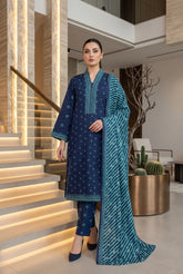 BLUE & GREEN Digital Printed Premium Lawn 3pc Suit (Unstitched)