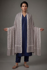 LAWN CRYSTAL CONTRAST CHICKAN KARI SHAWL