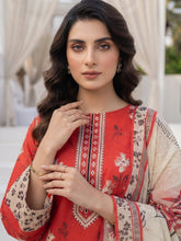 RED PINK Digital Printed 3Pc suit with Luxury Voile Dupatta(Unstitched)