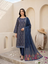 ROYAL BLUE WITH MULTI PRINT Digital Printed Premium Lawn with Light weight Voile Dupatta 3pc Suit (Unstitched)