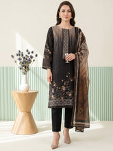 BLACK, LIGHT BEIGE WITH MULTI Digital Printed Premium Lawn with Light weight Voile Dupatta 3pc Suit (Unstitched)