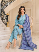 FEROZI WITH DARK & LIGHT PURPLE PRINTED LAWN SUIT WITH VOILE DUPATTA 3Pc (Unstitched)