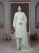 PALE GREEN LAWN Embroidered with boring effects 3Pc Suit (Unstitched)