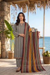 BLACK WITH MULTI PRINTED LAWN SUIT WITH VOILE DUPATTA 3Pc (Unstitched)