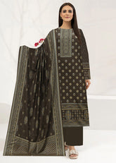 KHAKI GREEN 3Pc Premium Dhanak Printed Suits (Unstitched)
