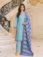 FEROZI WITH DARK & LIGHT PURPLE PRINTED LAWN SUIT WITH VOILE DUPATTA 3Pc (Unstitched)