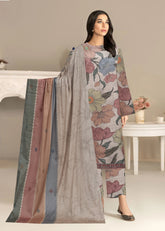 OLIVE GREEN Digital Printed Premium Lawn Full Suit with Lawn Dupatta 3pc (Unstitched)