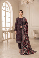 BLACK, JELLYFISH PINK & CREAM PRINTED LAWN SUIT WITH VOILE DUPATTA 3Pc (Unstitched)