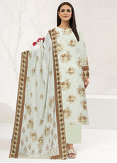 PISTACHIO & SHADES OF BROWN Premium Doria linen suit with linen dupatta (Unstitched)