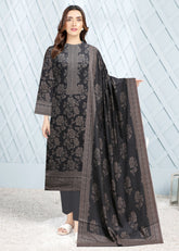 BLACK & SKIN 3Pc Premium Dhanak Printed Suits (Unstitched)