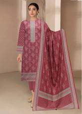 CHERRY PINK 3Pc Premium Dhanak Printed Suits (Unstitched)