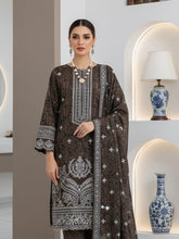 OLIVE GREEN & WHITE Digital Printed 3Pc suit with Luxury Voile Dupatta(Unstitched)