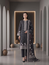 BLACK & CREAM Premium Classic Lawn 3pc Suit with Luxury Voile Dupatta (Unstitched)