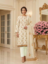 CANARY YELLOW Supreme Lawn 3pc suit with Luxury Voile Dupatta