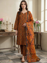 ORANGE & BLACK WITH MULTI PRINT Printed Premium Lawn Full Suit 3pc Suit (Unstitched)