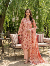 MONDAYS PINK Digital Printed 3Pc suit with Luxury Voile Dupatta(Unstitched)