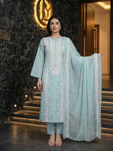 LIGHT GREEN Chiffon Embroidered 3Pc Suit (Unstitched)