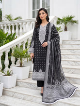 BLACK WHITE & GRAY Premium Classic Lawn 3pc Suit with Light Weight Voile Dupatta (Unstitched)