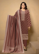 SHADES OF BROWN 3Pc Premium Dhanak Printed Suits (Unstitched)