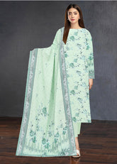 SHADES OF GREEN 3pc Premium Doria linen suit with linen dupatta (Unstitched)