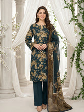 SACRAMENTO GREEN & OLIVE GREEN Printed Premium Lawn 3pc Suit (Unstitched)