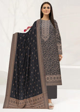 DARK GREY & BEIGE 3pc Premium linen suit with linen dupatta (Unstitched)