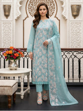 PASTEL GREEN Chiffon Embroidered 3Pc Suit (Unstitched)