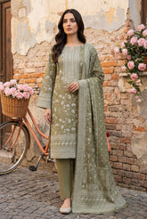 PASTEL GREEN 3Pc Premium Dhanak Printed Suits (Unstitched)