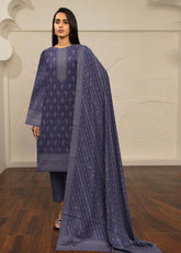 IMPERIAL BLUE 3Pc Premium Dhanak Printed Suits (Unstitched)