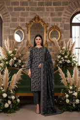 SPACE GREY 3Pc Premium Dhanak Printed Suits (Unstitched)