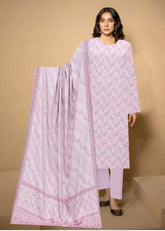 LACE PINK Cashme Wool 3 Pc Printed Unstitched Suit