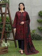 BLACK WITH BURNT AMBER Printed Premium Lawn Suit with Voile Dupatta 3pc (Unstitched)