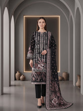 BLACK & BROWN Premium Classic Lawn 3pc Suit with Luxury Voile Dupatta (Unstitched)