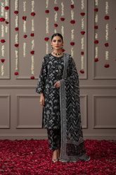 BLACK & WHITE Bana Dora Lawn Full Suit 3 pc with Luxury Voile Dupatta (Unstitched)