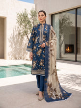 COBALT BLUE Premium Classic Lawn 3pc Suit with Light Weight Voile Dupatta (Unstitched)