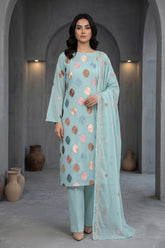 PASTEL VIRIDIAN Chiffon Embroidered 3Pc Suit (Unstitched)