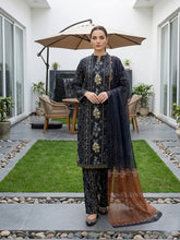 BLACK WITH MULTI FLORAL DIGITAL PRINTED PREMIUM LAWN WITH FANCY DIAMOND DUPATTA 3Pc Suit (Unstitched)