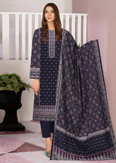 SHADES OF PURPLE 3pc Premium linen suit with linen dupatta (Unstitched)