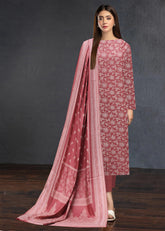 BLOSSOM PEACH 3Pc Premium Dhanak Printed Suits (Unstitched)