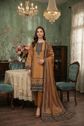 MASTARD MOTIF Printed Premium Lawn 3pc Suit (Unstitched)