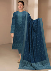 IMPERIAL BLUE 3Pc Premium Dhanak Printed Suits (Unstitched)