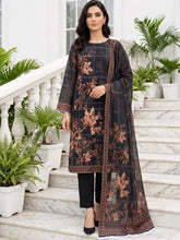 BLACK,LIGHT & DARK BROWN Premium Classic Lawn 3pc Suit with Light Weight Voile Dupatta (Unstitched)