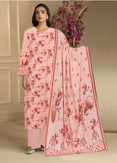 SHADES OF PEACH 3pc Premium Doria linen suit with linen dupatta (Unstitched)