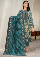 FOREST GREEN, GREY, CREAM 3pc Premium linen suit with linen dupatta (Unstitched)