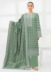 PEPPERMINT GREEN 3Pc Premium Dhanak Printed Suits (Unstitched)