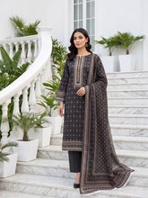 BLACK & DARK BEIGE Premium Classic Lawn 3pc Suit with Light Weight Voile Dupatta (Unstitched)