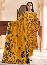 MANGO YELLOW 3pc Premium linen suit with linen dupatta (Unstitched)