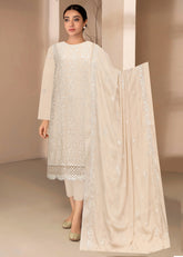 TAUPE Chiffon Embroidered with SEQUENCE AND LASER WORK 3Pc Suit (Unstitched)