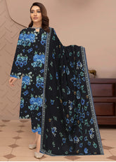 SHADES OF GREEN & BLUE 3pc Premium Doria linen suit with linen dupatta (Unstitched)